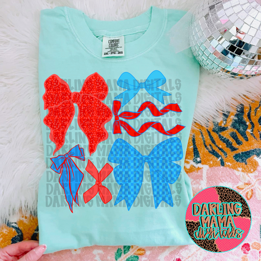 Red, white, Bue Bow Collage