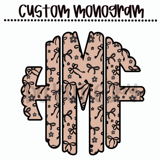 Black Bow Custom Monogram