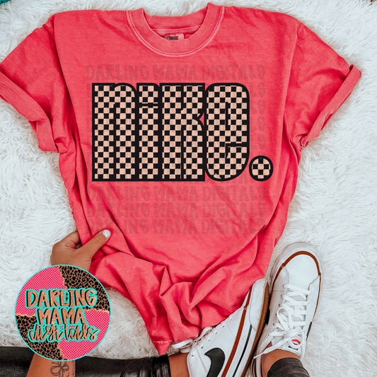 Cream and black checkered N*ke