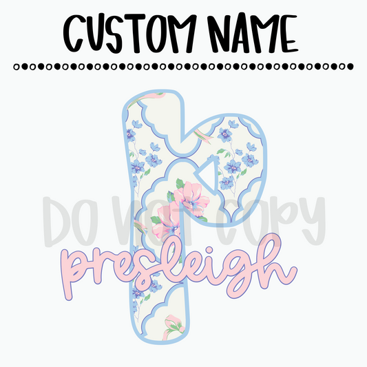 Coquette Initial Custom Name