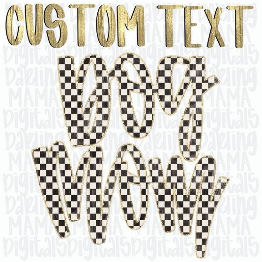 Custom Painted Checkered Text