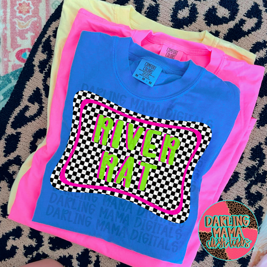 Neon Checkered River Rat