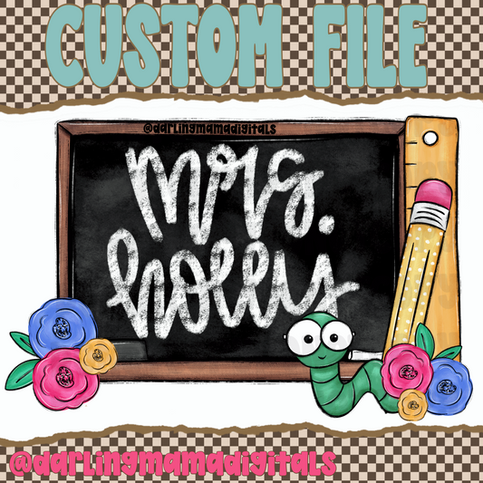 Custom chalkboard name