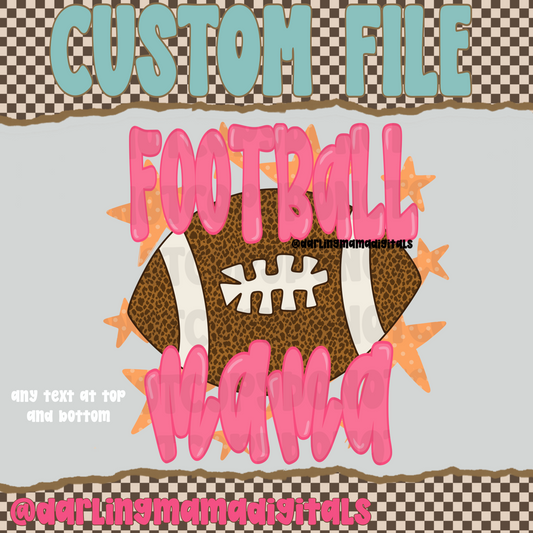 Custom football top and bottom text