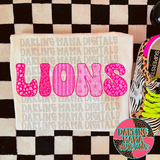 Preppy pink lions
