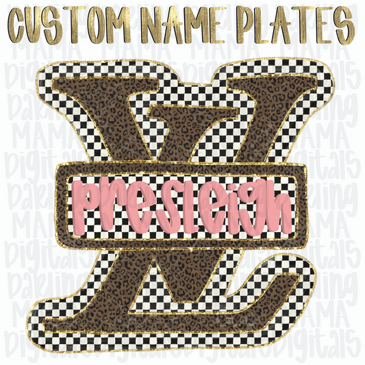 Custom boujee cheetah checkered