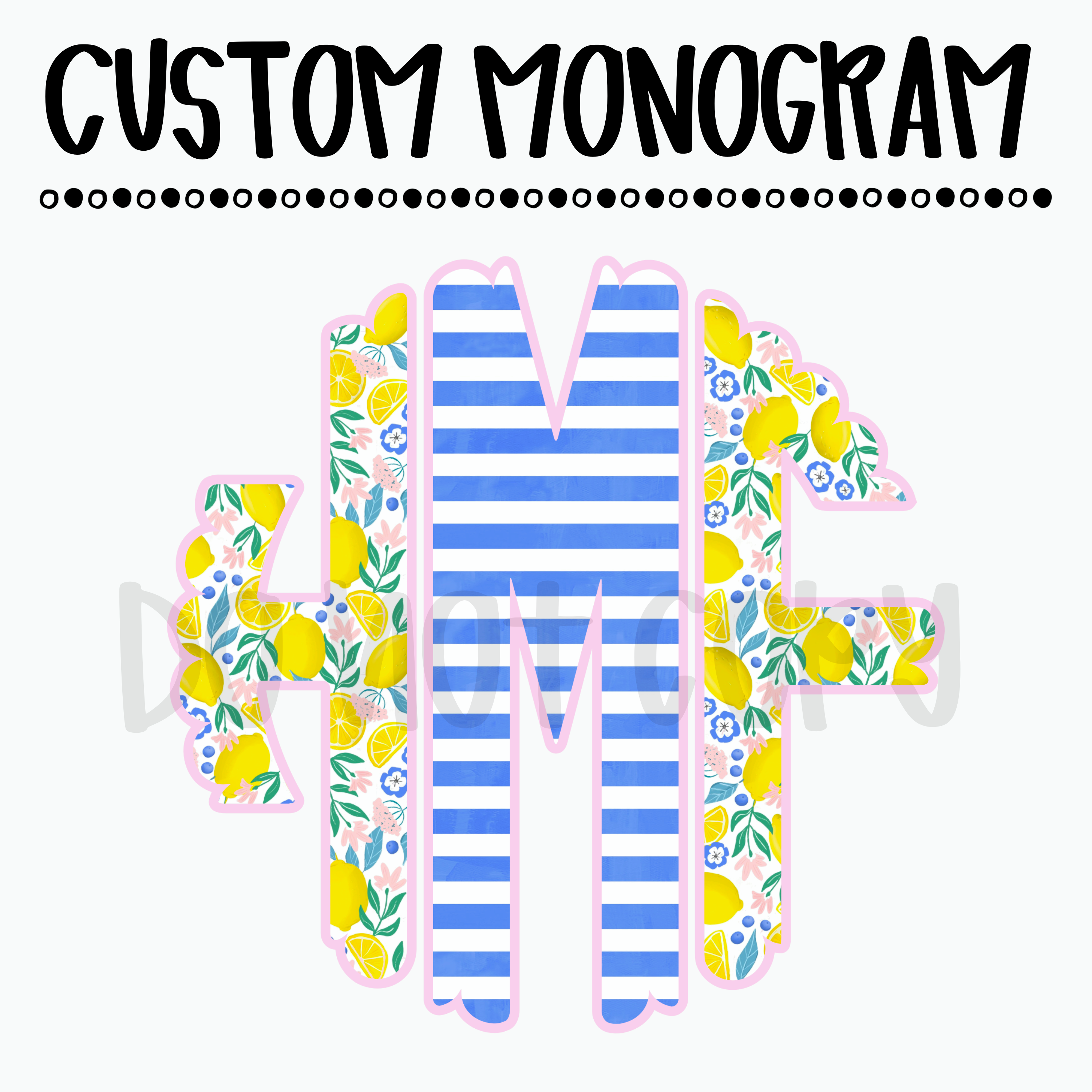 Custom Lemon Monogram – Darling Mama Digitals