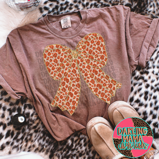 Fall Cheetah Glitter Bow