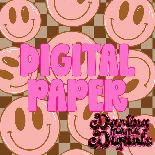 Checkered Smiley Digital Paper