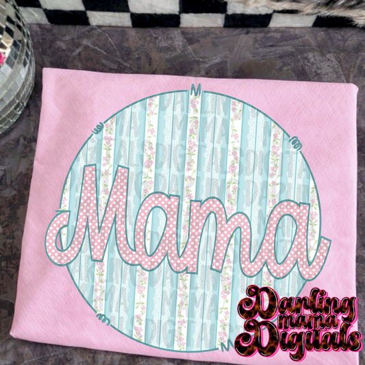 Stripe Flower frame mama