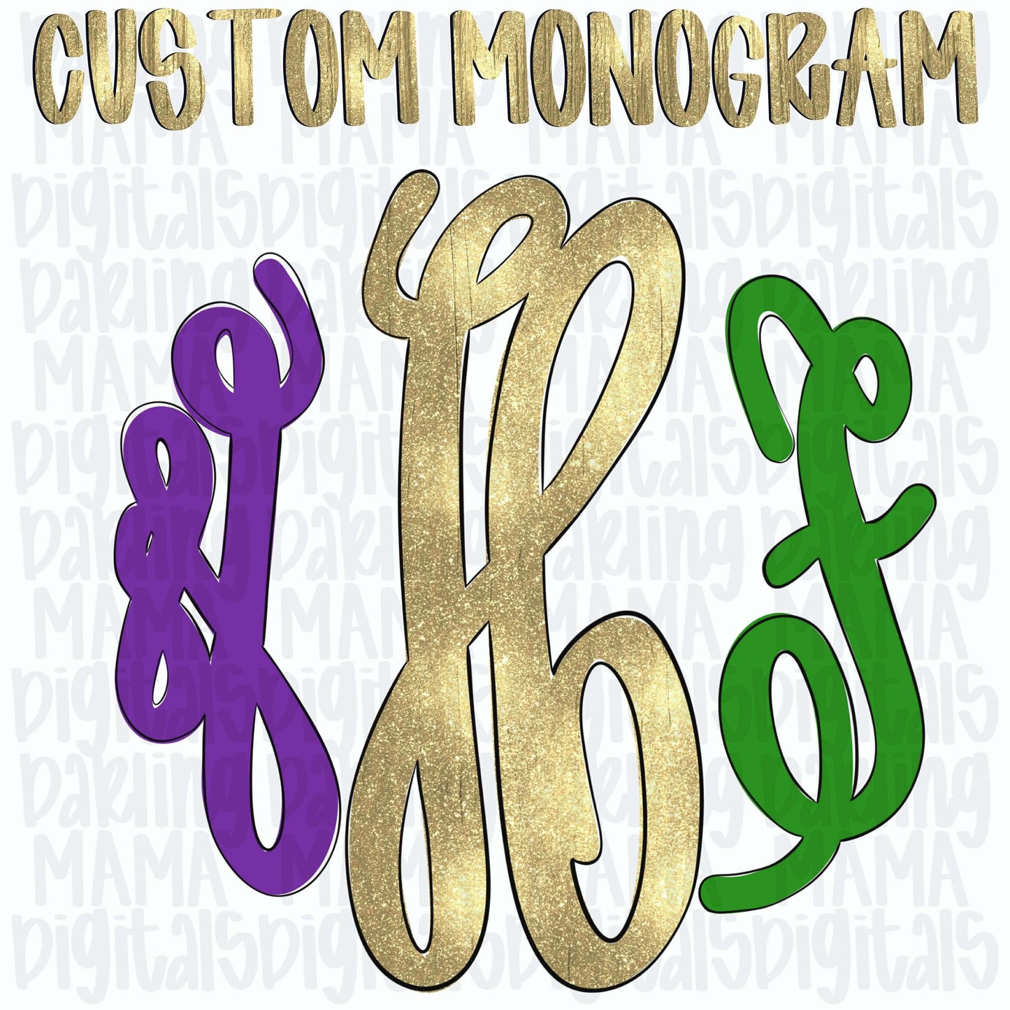 Mardi gras monogram 1