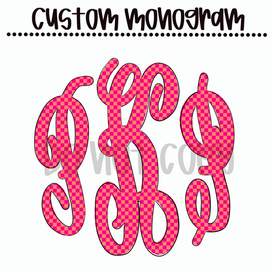 Checkered Script Custom Monogram