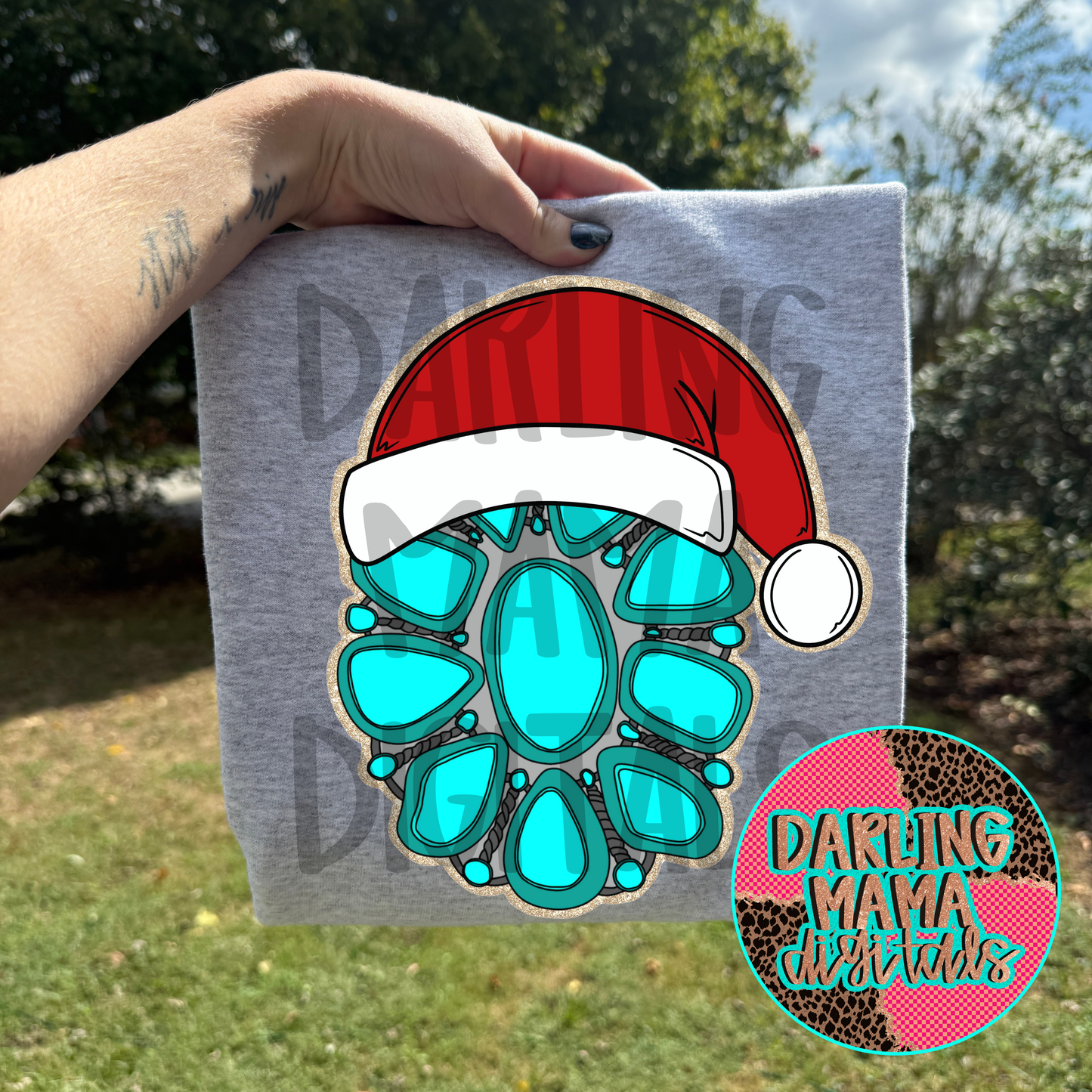 Turquoise santa hat