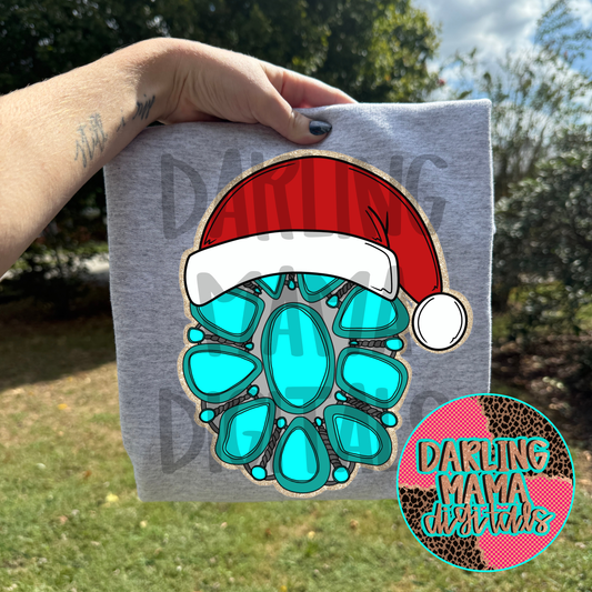 Turquoise santa hat
