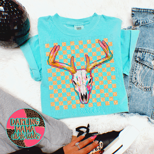 Glitter Checkered Long Horn