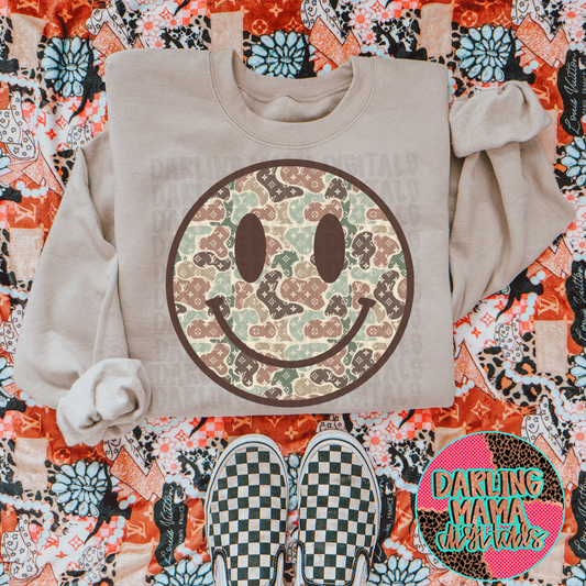 Camo L*V smiley
