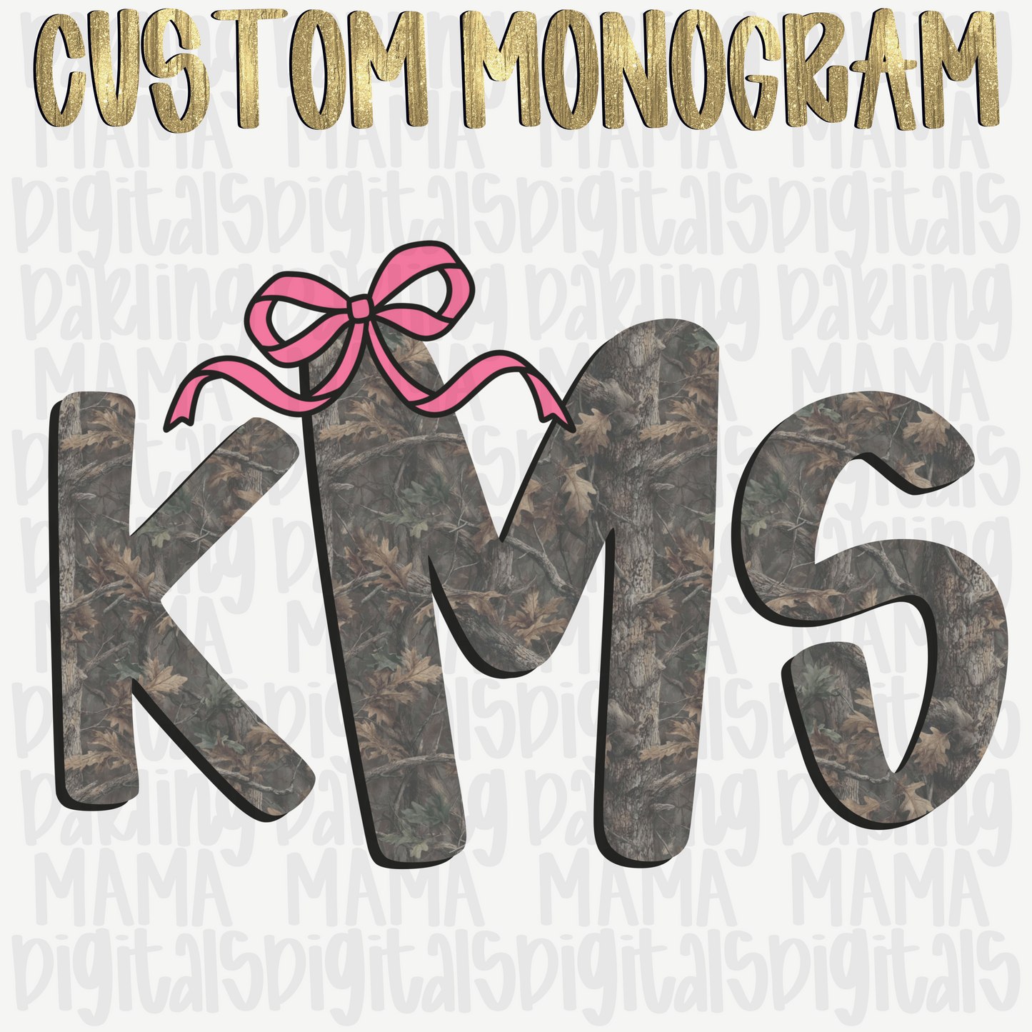 Custom girl camo monogram