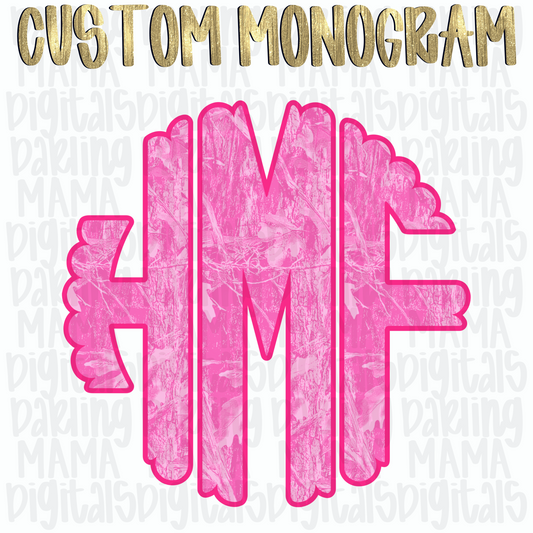 Pink Camo Monogram