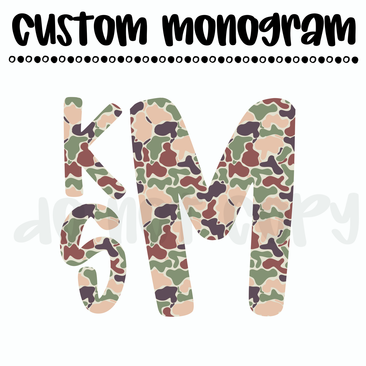 Custom Boys Retro Camo Monogram