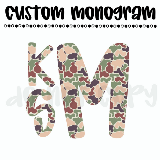 Custom Boys Retro Camo Monogram