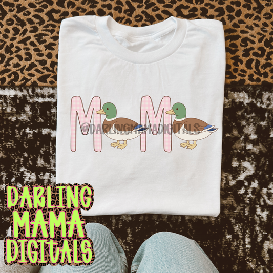 Pink gingham mallard mama