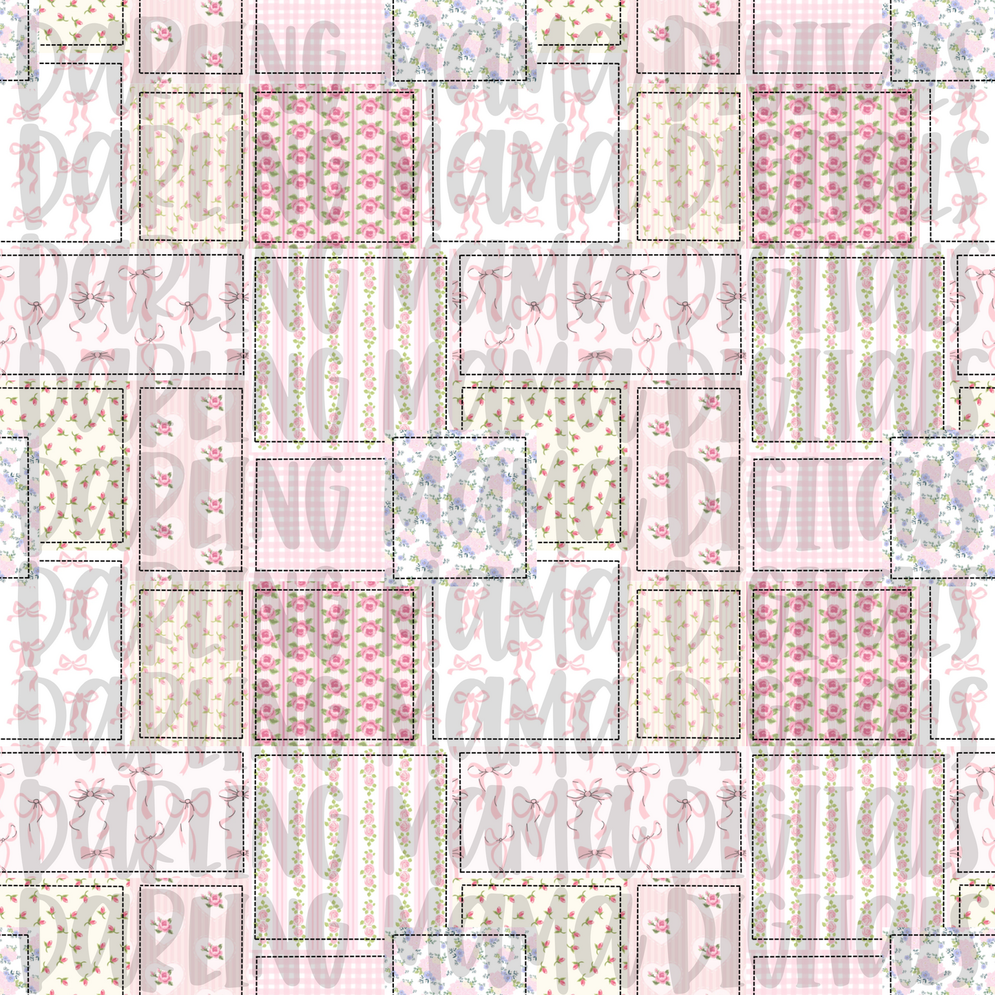 Pink Floral Patchwork Seamless File