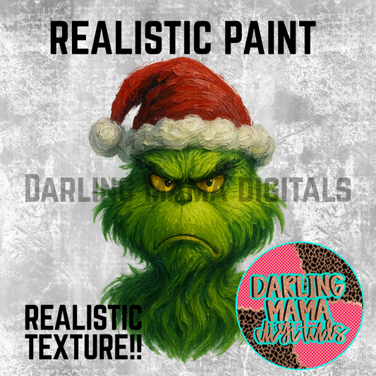 Realistic Paint Texture Green Man