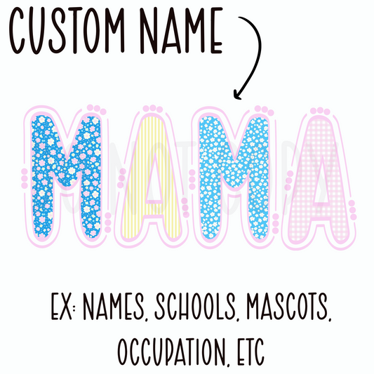 Custom Ditsy Floral Stripe Name