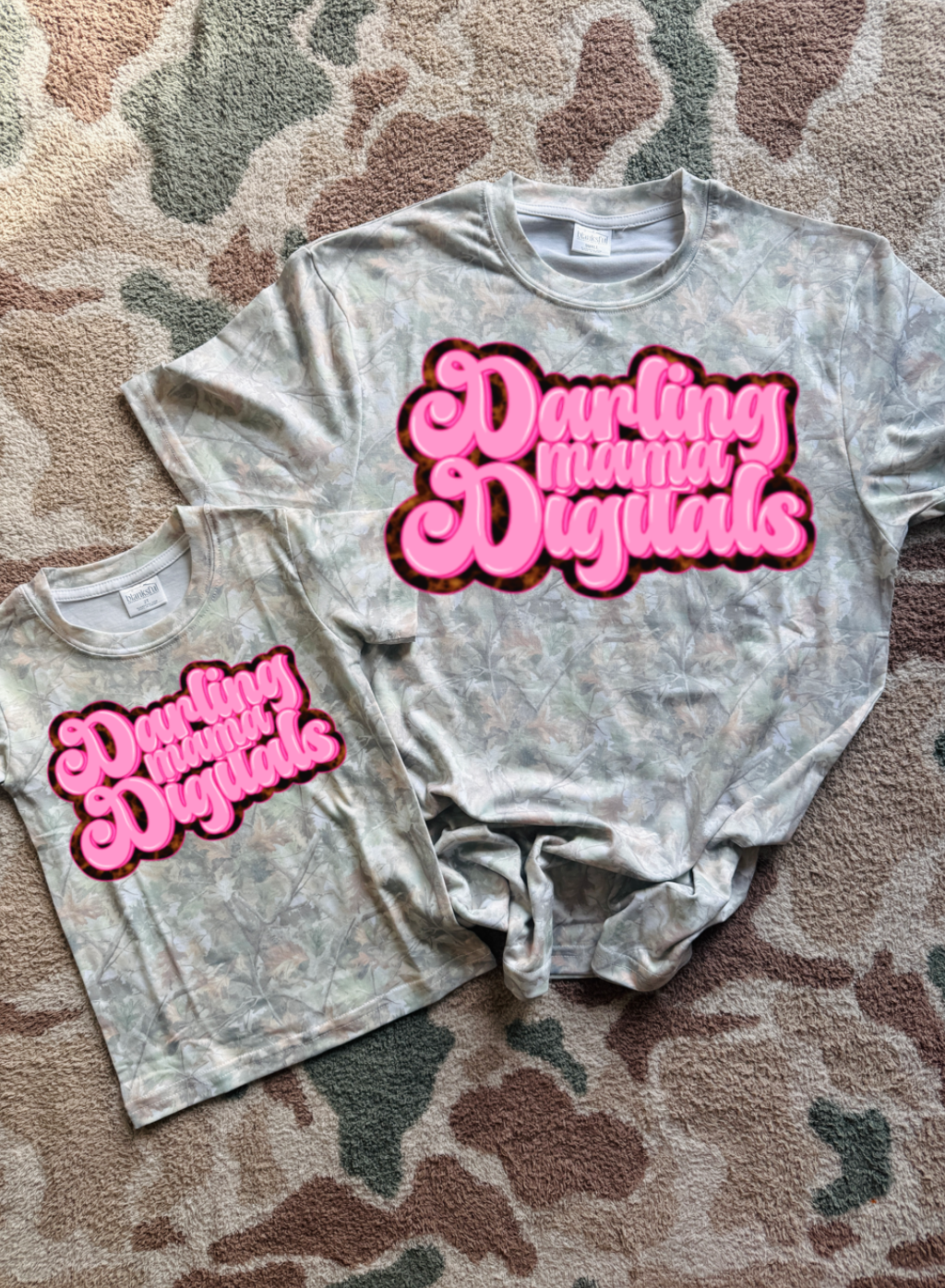 Blanksful adult & toddler camo leaves