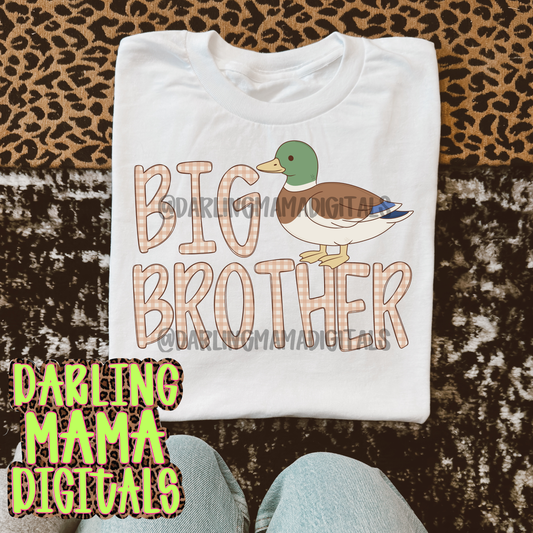 brown gingham mallard big brother