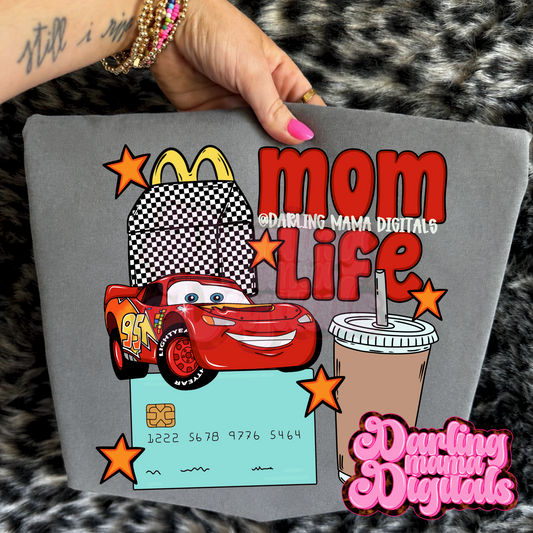 Mom life red Racecar