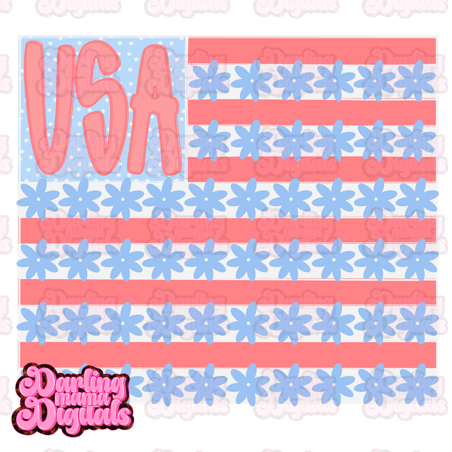 Floral USA flag
