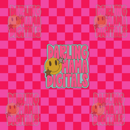 Neon pink and light pink Checkered seamless