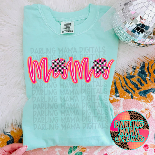 Checkered Flower Script Mama