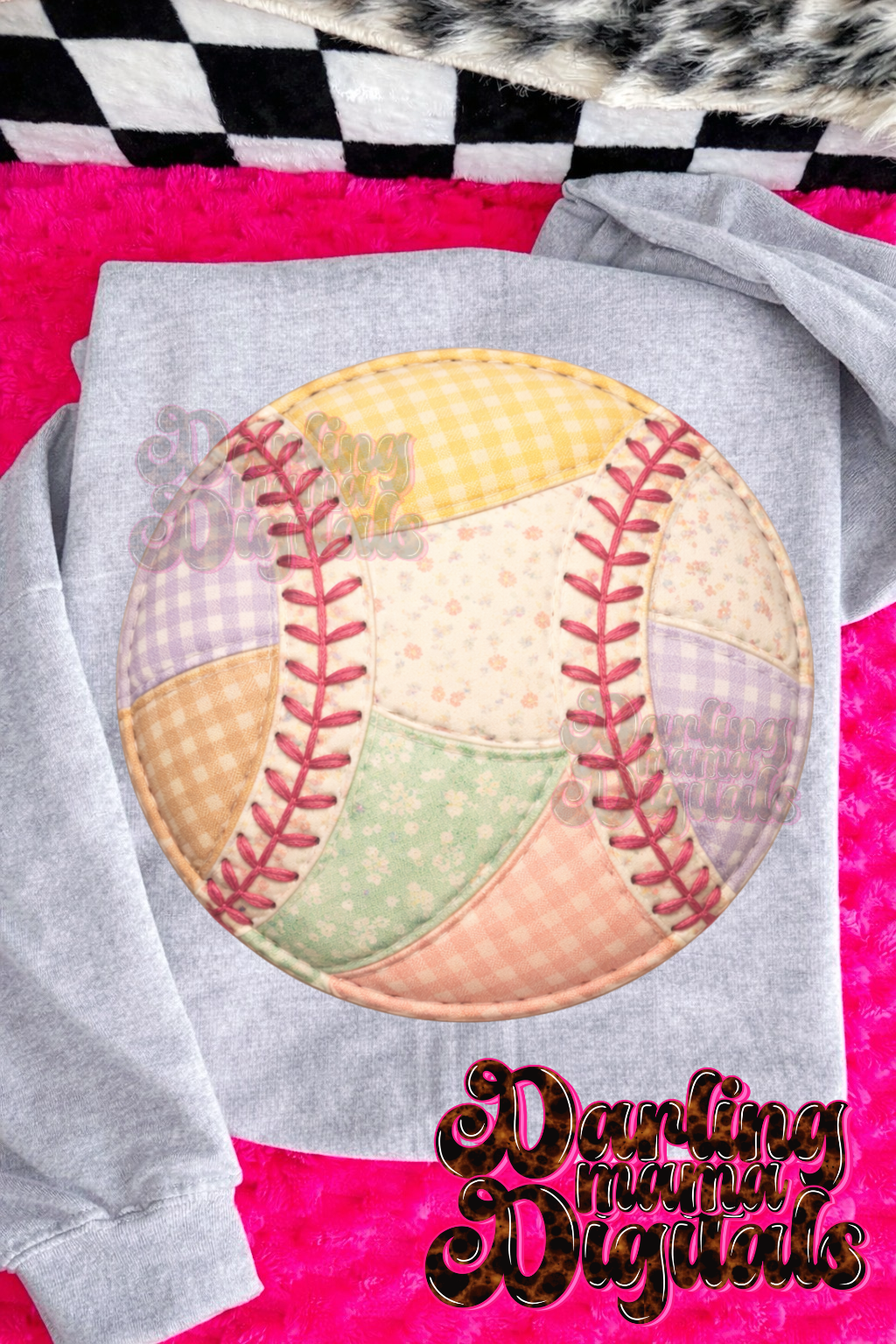 Faux quilted softball