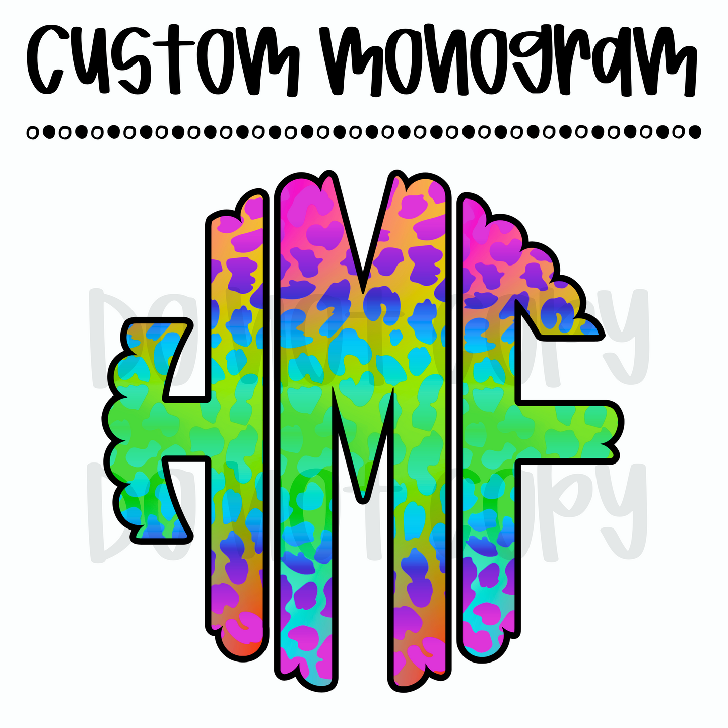 Custom Neon Cheetah Monogram