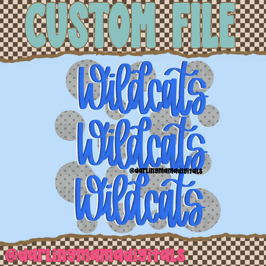 Custom polka dot script team