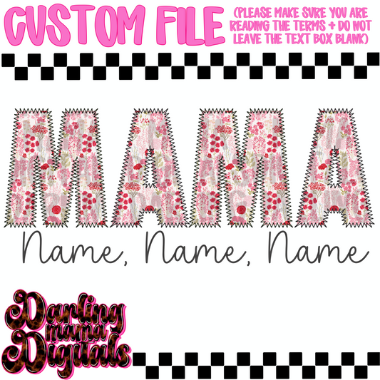 Custom pink floral mama