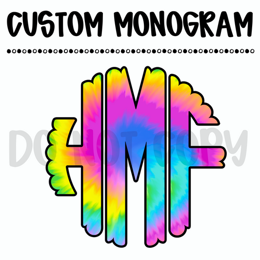 Custom Tie Dye Monogram