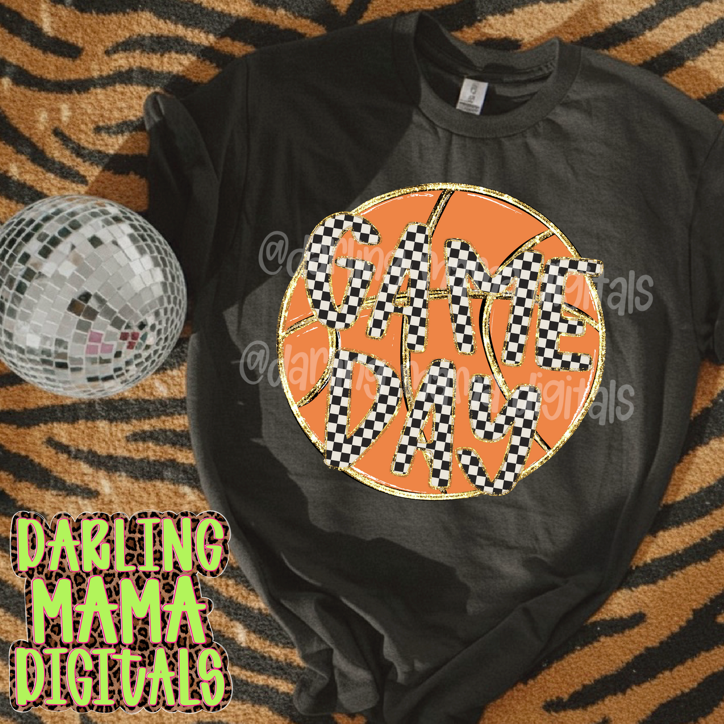 Checkered game day basketball