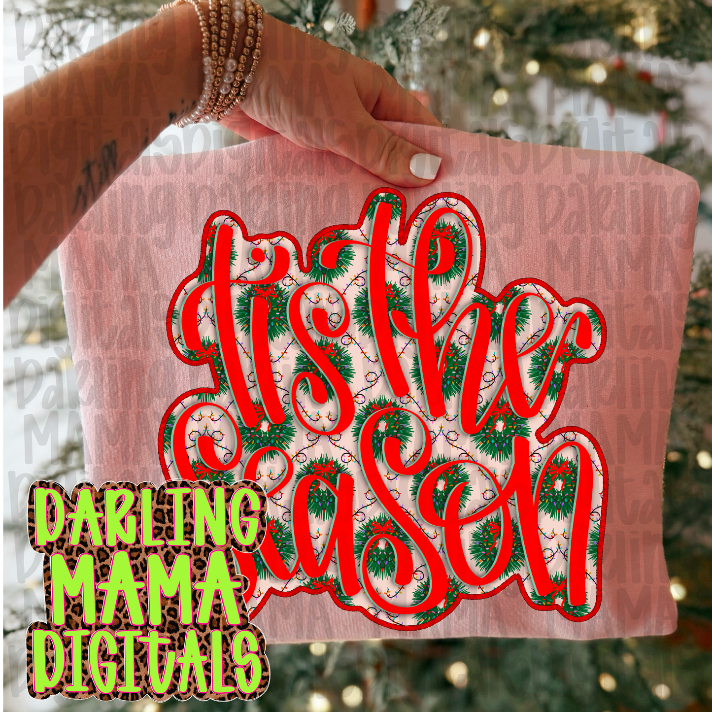 Faux embroidery Tis the season