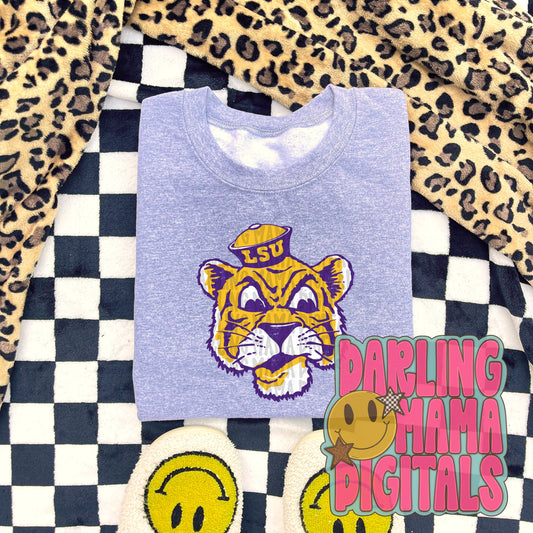 Vintage yellow tiger (includes 2 PNGs)