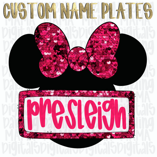 Custom pink sequin mouse