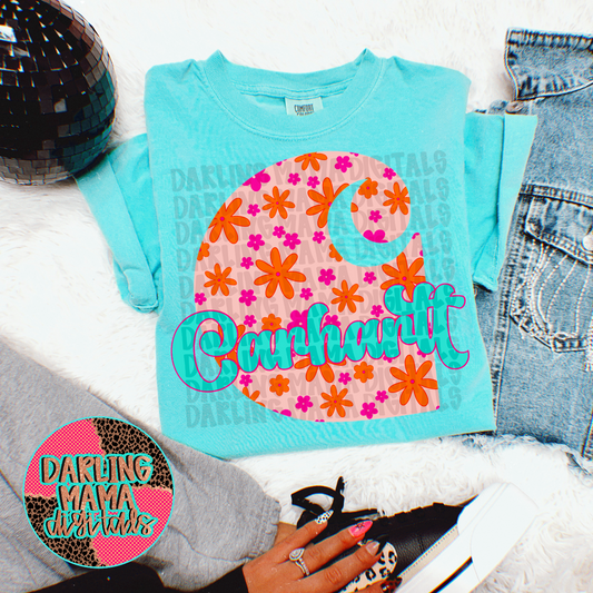 Orange & Pink Flower C*rhartt