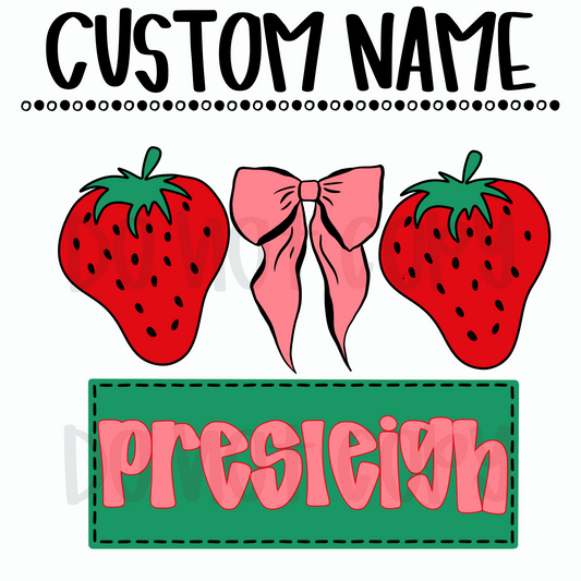 Strawberry Bow Custom Name