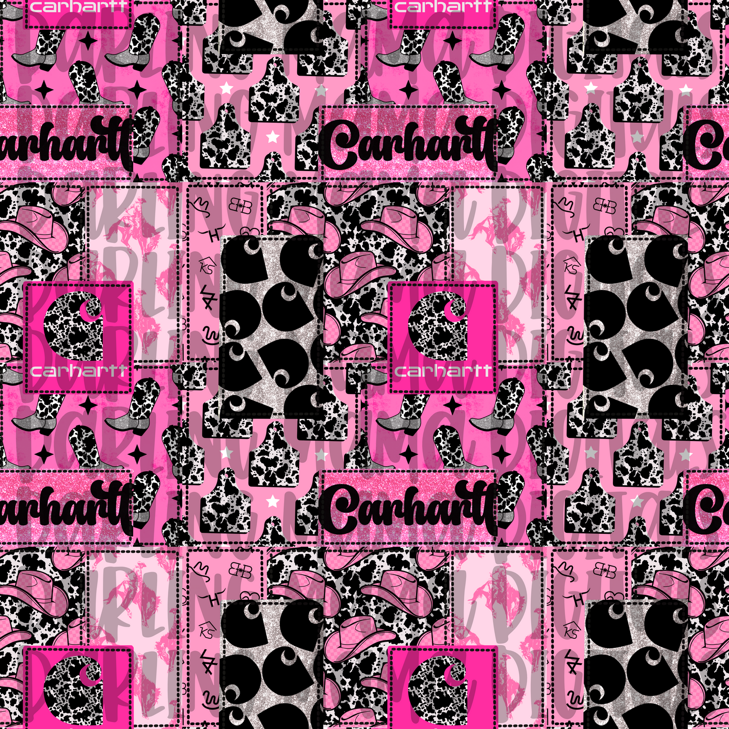 Punchy Cow Print C*rhartt Patchwork Seamless File