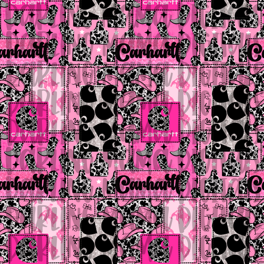 Punchy Cow Print C*rhartt Patchwork Seamless File