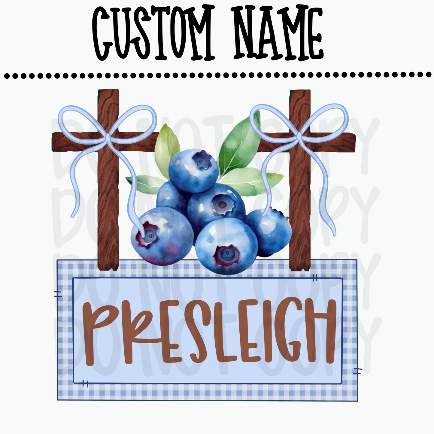Custom Girls Blueberry Name