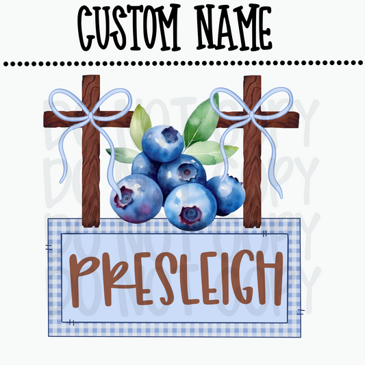 Custom Girls Blueberry Name
