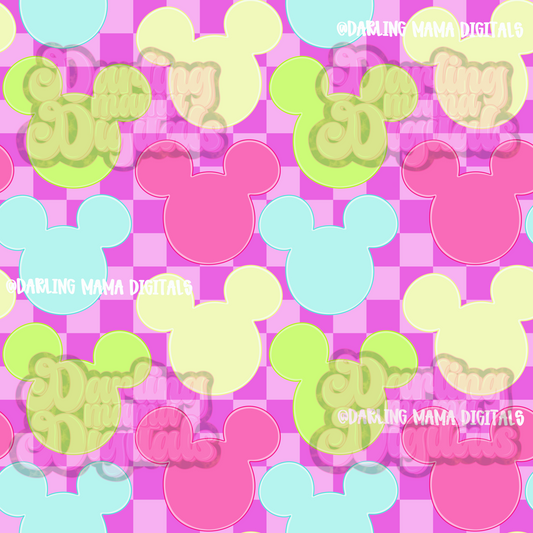 Neon mouse head seamless